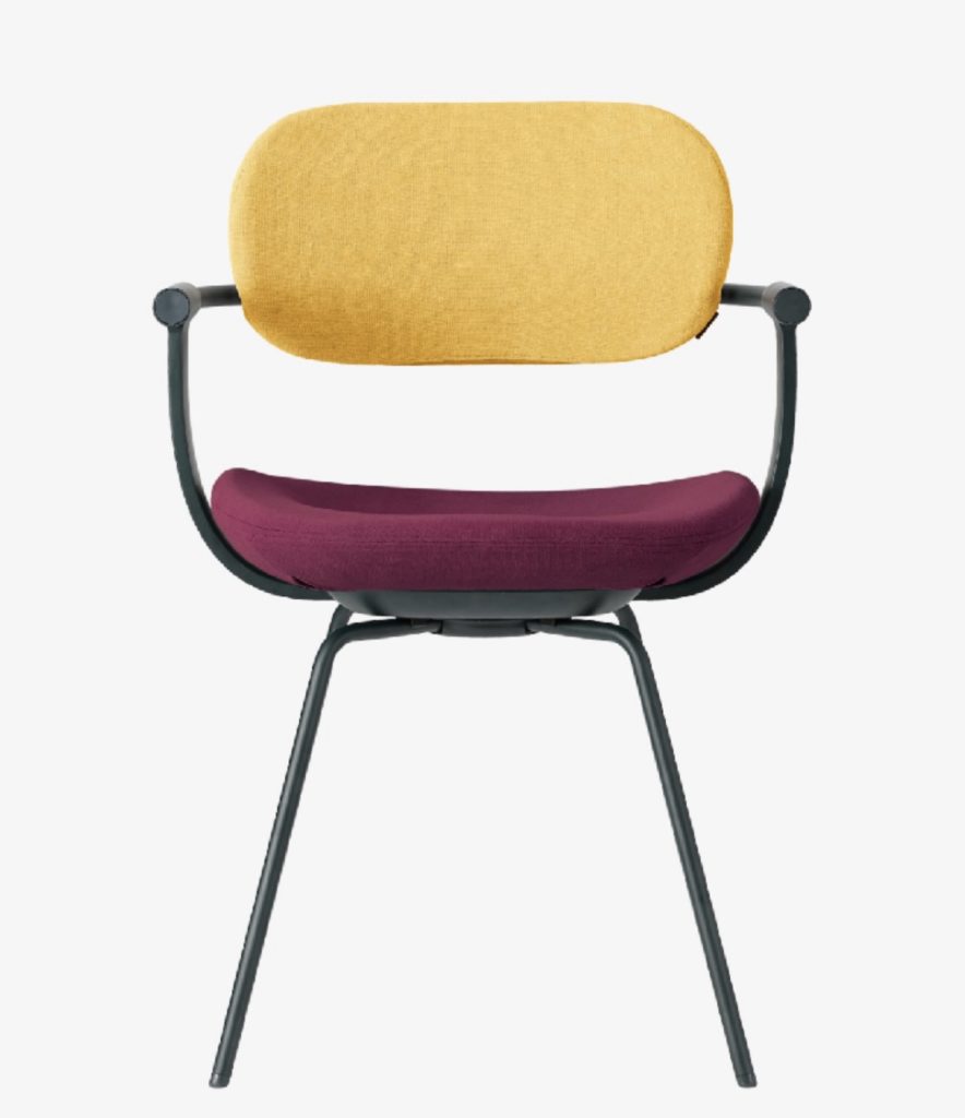 vertebra03組み合わせシミュレーション
足：スチールタイプ
ボディ色：深緑
背もたれ色：黄色
座面色：紫