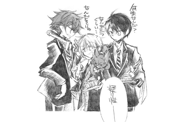 身体と菓子を最後まで描き、ベタ、色塗り完了。