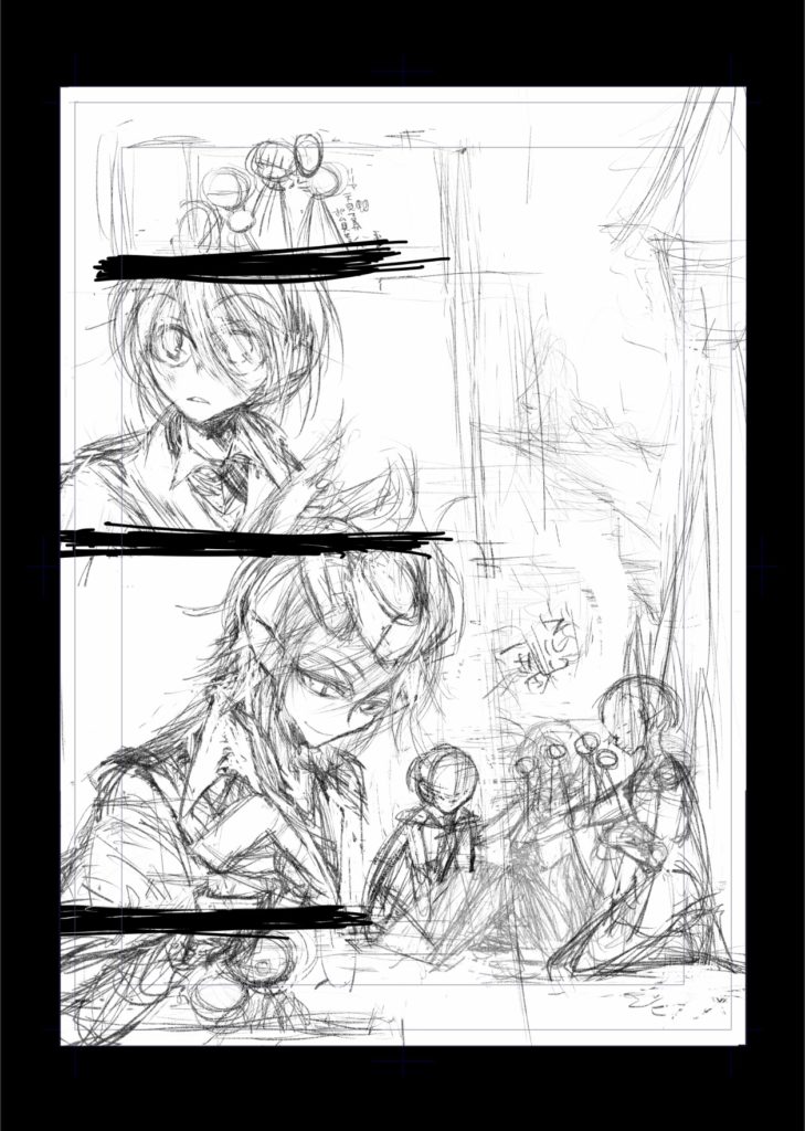 4コマ目マレウスの顔を描く。